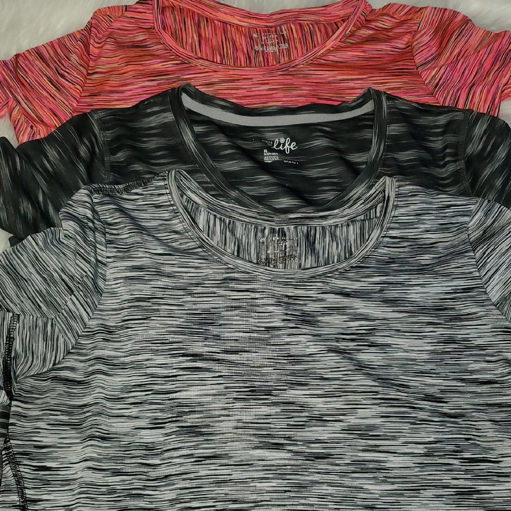 tek gear Women’s Space-Dye Short Sleeve Tops - Pink, Black, Gray